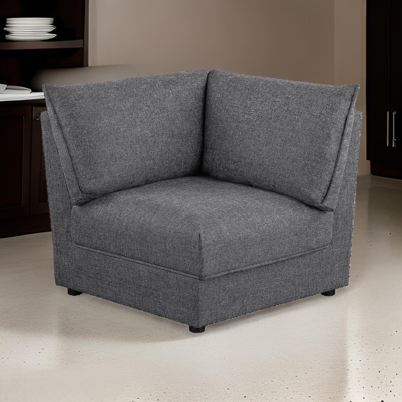Chaise d'angle rembourrée Barely Black, Gris / Noir