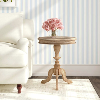 Hannelore Solid Wood Pedestal End Table