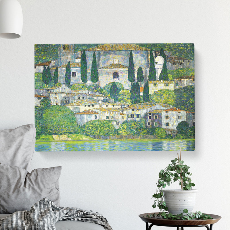 Church In Cassone by Gustav Klimt - Wrapped Canvas Painting, 35cm H x 50cm W x 3cm D