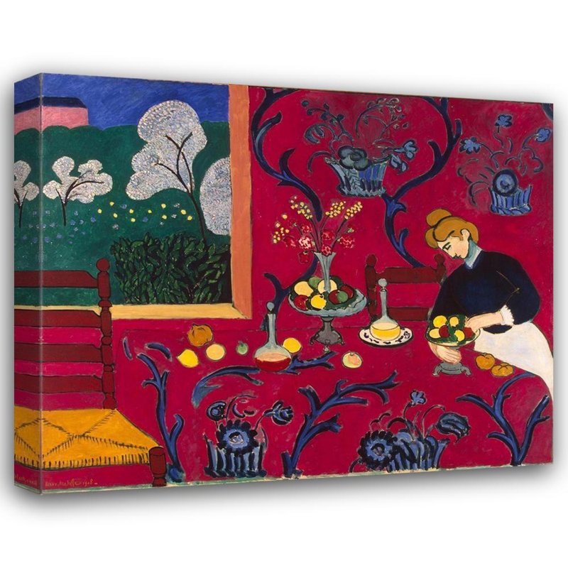 Toile tendue avec châssis Lark Manor ™, collection Apple Vintage, Harmony in Red Matisse, H 15 po x l 17 po