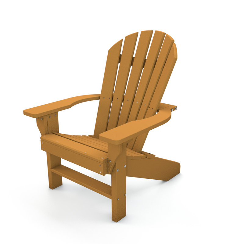 Seaside Plastic Adirondack Chair with Ottoman, Cedar