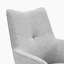 Sabrina Upholstered Grey Fabric Swivel Office Chair - Sophisticated Curved Design
