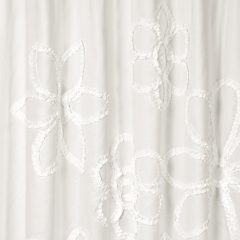 Rideau de douche Ruffle, Blanc