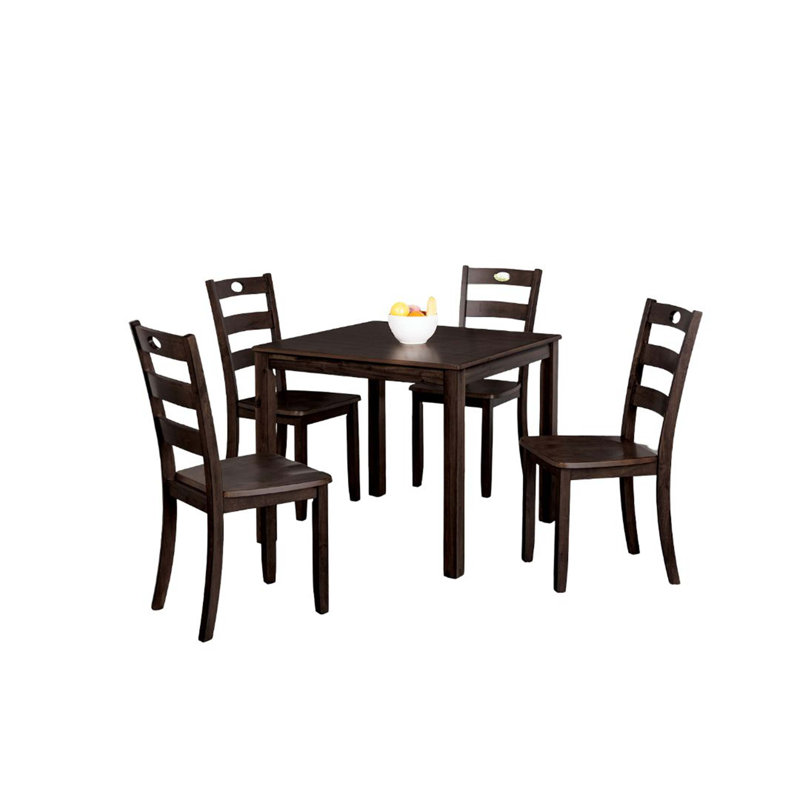 Ensemble de table de salle à manger 5 pièces de style transitionnel 1 table et 4 chaises carrées