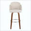 Tabouret de bar à hauteur fixe en bois avec repose-pieds rond chromé - ensemble de 2-572307869