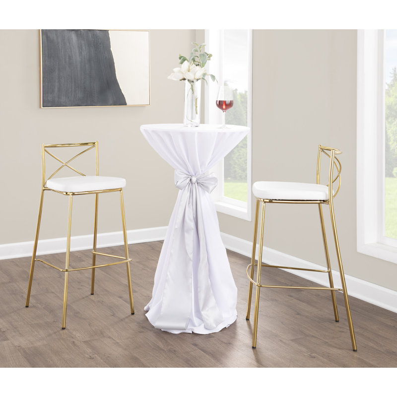 Dannie 30" Stackable Bar Stools, Gold, Bar Stool (30.25" Seat Height)