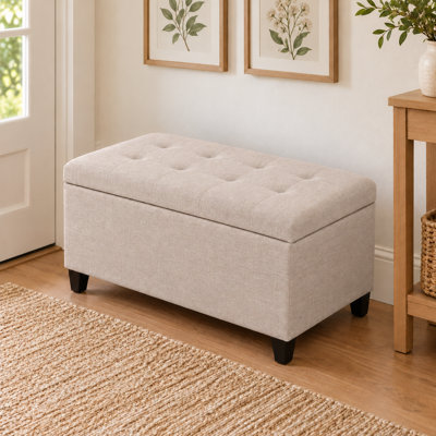 Banc de rangement avec repose-pieds 33 pouces