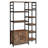 55.5" Tall Bookcase With 2-door Cabinet Metal Frame Freestanding Display Rack