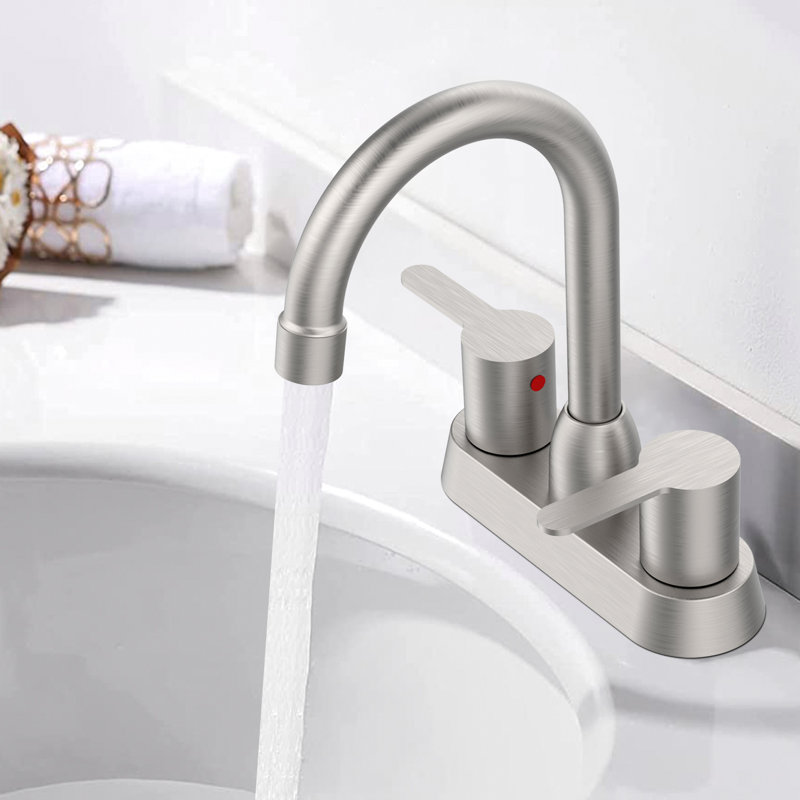 Robinet de salle de bain à centre, Nickel brossé