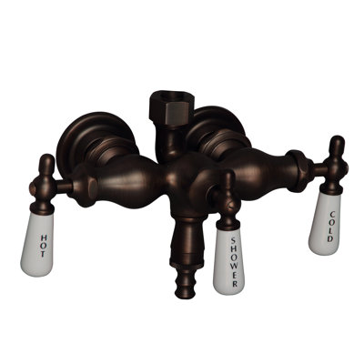 3 Handle Bathroom Clawfoot Tub Faucet and Diverter