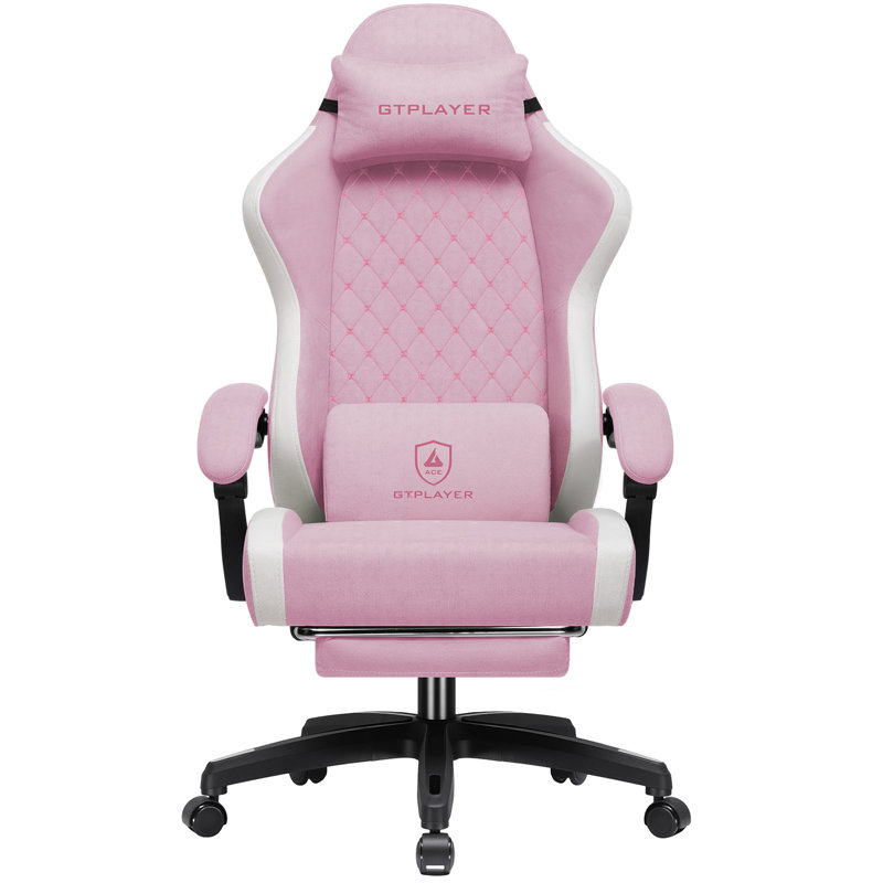 Metro Lane Adjustable Swiveling PC & Racing Game Chair, Pink