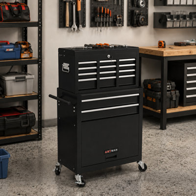 24.22'' W 6 -Drawer Steel Bottom Rollaway Chest with Wheels