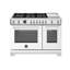 Professional Series All-Gas Range 48" - 6 Brass Burners + Electric Griddle - Gas Oven-356618580-356618577