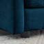 Canapé modulaire rembourré - 1 + 3 places bleu pour le salon, fabriqué en bois massif avec revêtement 3 pièces
