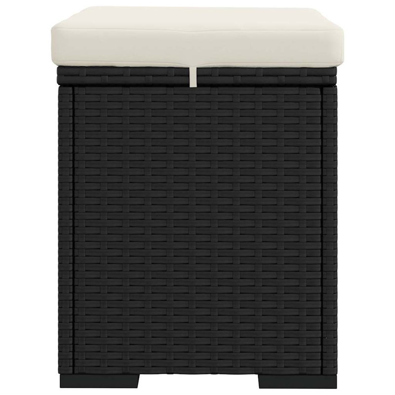 Ottomans with Cushions Garden Footstool Patio Footrest Poly Rattan