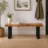 Berrin 36" Live Edge Solid Acacia Wood Bench with Black Metal Legs