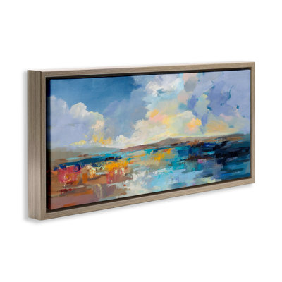 «Seaside Sunset», art mural encadré flottant abstrait par Silvia Vassileva