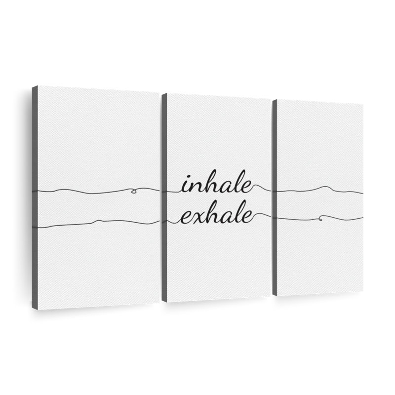 Inhale Exhale - ensemble de 3 toiles tendues, H 24 po x l 38 po x P 1,25 po
