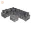 Canapé-lit modulaire de 112,2 pouces avec canapé-lit, repose-pieds avec rangement, ports de recharge et trois coussins pour les salons modernes