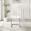 Chowchilla Faux Leather Cushioned Chrome Cantilever Leg Dining Chairs with Square Stitching-242533545