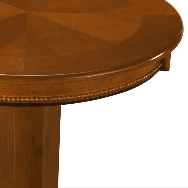 Adelaida 30.25" L Round Solid Wood Table, Light Natural Cherry
