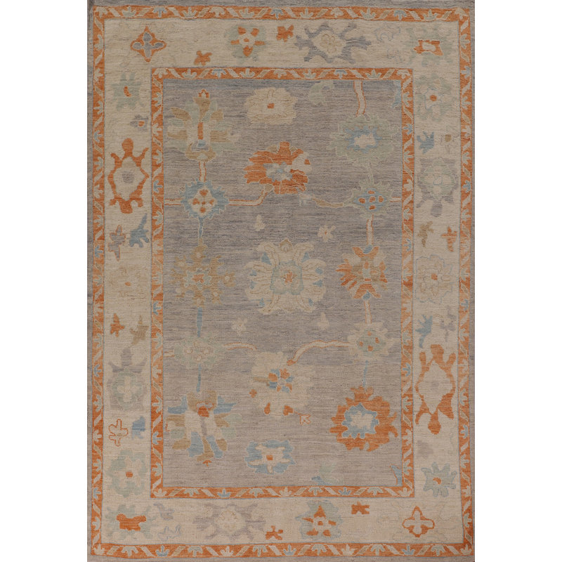 Vegetable Dye Oushak Turkish Area Rug 6