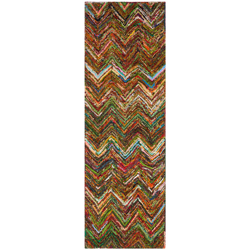 Nantucket Hand Tufted Cotton Pile Chevron Rug, Rectangle 2'3" x 5'
