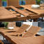Table de salle à manger extensible en bois d'eucalyptus de Venise 118 "-853262841