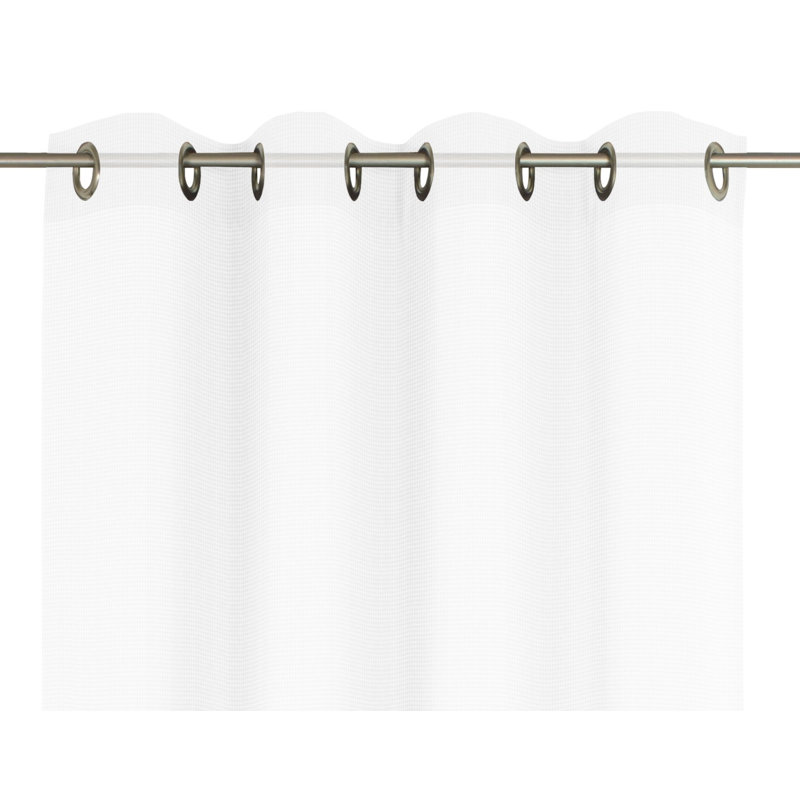 Paulding Semi Sheer Curtain Single Panel, 300 W x 175 D cm, White/Champagne