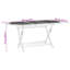 7 Piece Garden Dining Set White Fabric And Solid Wood-1654252726