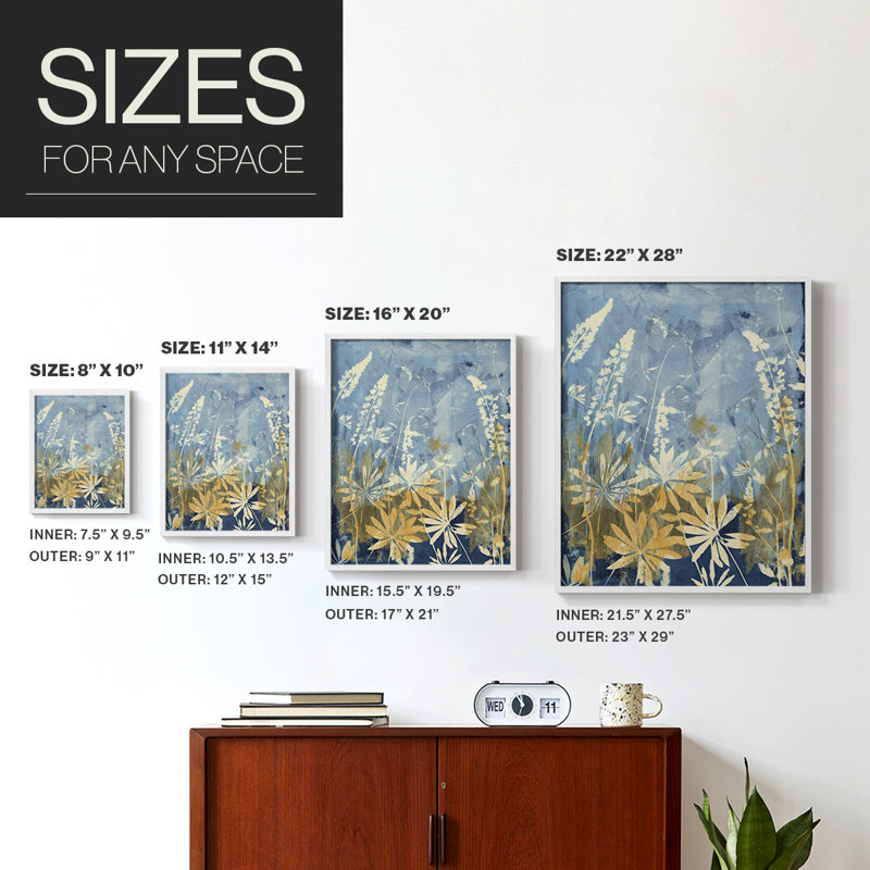 Wild Lupine Framed Print - Solid Wood, White, 14" H x 11" W