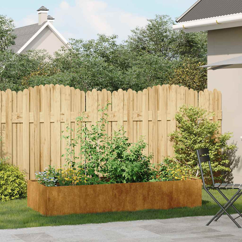 vidaXL Planter Rusty Weathering Steel Large Decorative Inlays Planter, 15.7" H x 78.7" W x 31.5" D