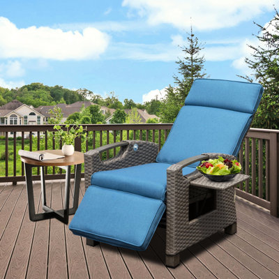 Fauteuil inclinable pour les loisirs en plein air avec protection - cadre bleu marine pour utilisation longue durée