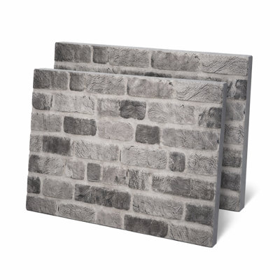 3D Wall Panels, Natural Brick Effect Styrofoam 20" X 40" Wall Paneling (2-Pack) (Set Of 2) Covers 10 Sq Ft