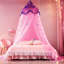 Princess Bed Canopy for Girls (No Lamp)  Universal Fit Mosquito Net (Purple)