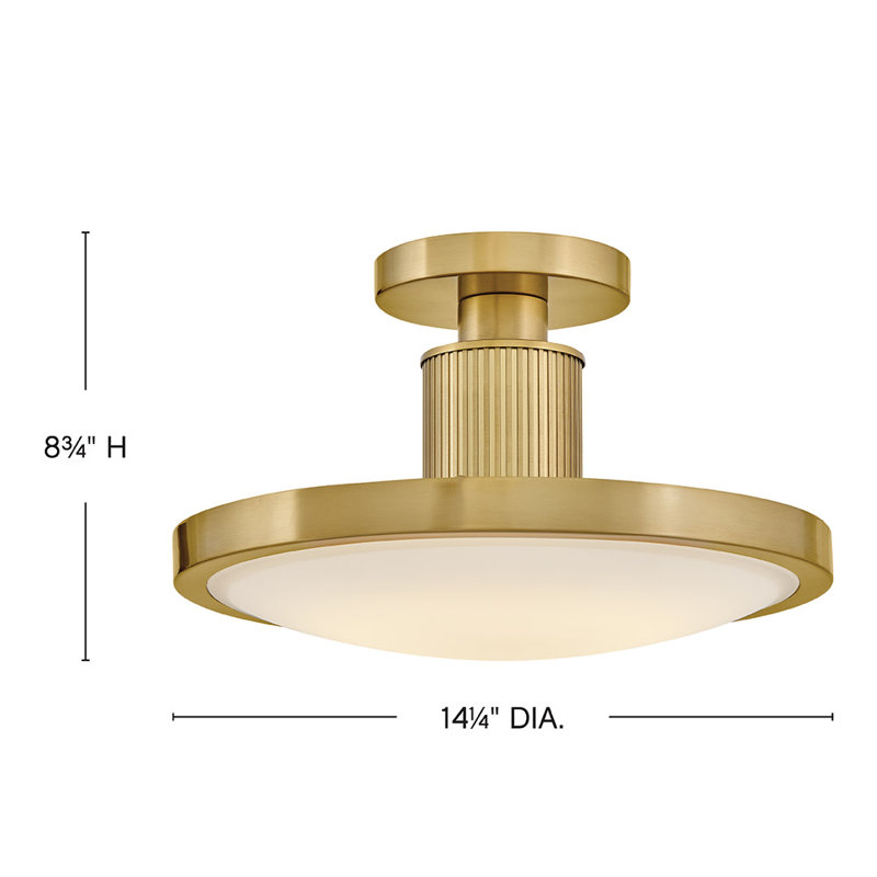 Hinkley Kieran Semi Flush Mount, Lacquered Brass