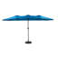 Grand parasol d'extérieur double face 14,8 pi avec manivelle (bleu foncé) (sans base)