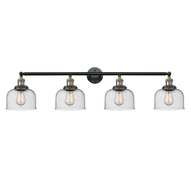 Éclairage de salle de bain à intensité variable 4 lumières Cochrane, Ampoule incandescente rétro de 60 watts, Grainé