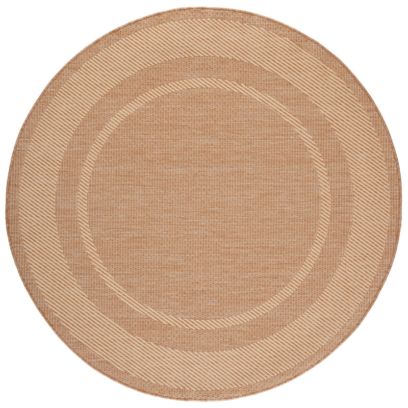 Courtyard Power Loom Performance No Pattern Indoor Rug, 6'-7" x 6'-7" Round