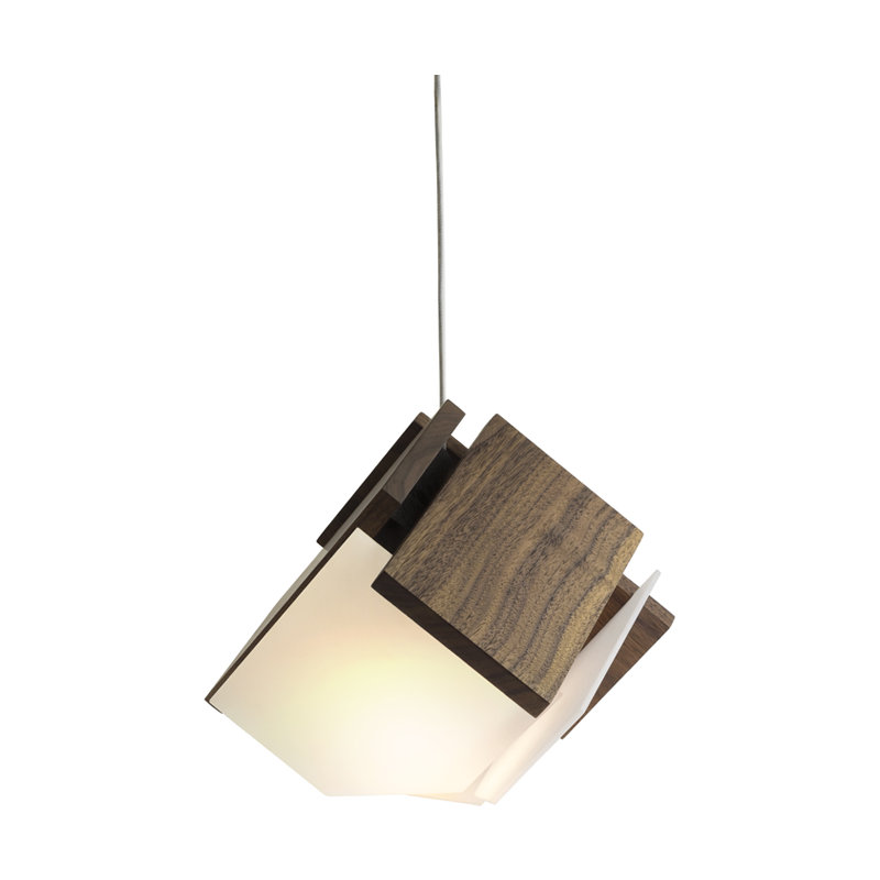 Mica 1 - Light LED Pendant, 2700K (Warm), Walnut