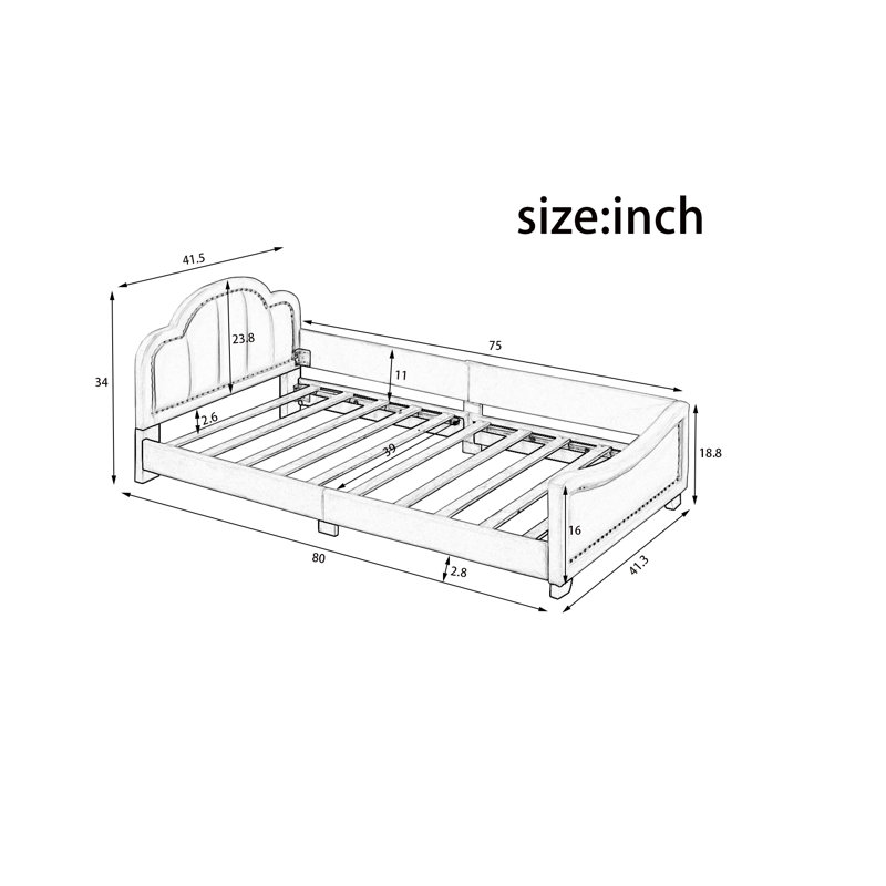 Charoletta Upholstered Platform Bed, Gray