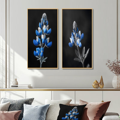 Blue Bonnets Delicate Charm I - Blue Bonnets Wall Art 2 Pieces Set