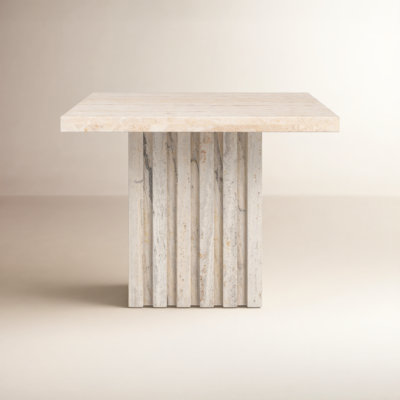 Olivia Tall Square Marble Accent Table
