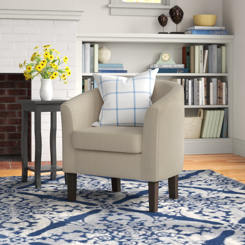 Fauteuil demi-tonneau de 26,77 po Munson, Lin beige