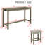 Ensemble de table de bar l 59 po avec prise de courant, 3 tabourets rembourrés-1285243955