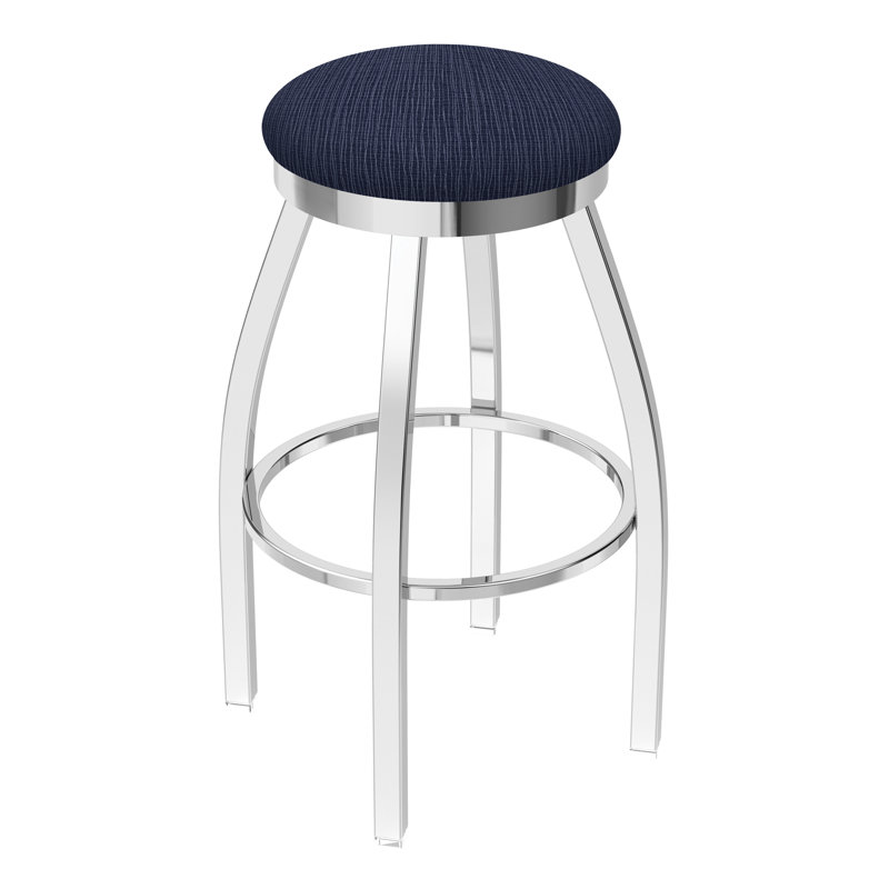Tabouret pivotant80280 Misha, Tissu - ancre graphique, Chrome, Tabouret de bar (assise de 30 po de hauteur)