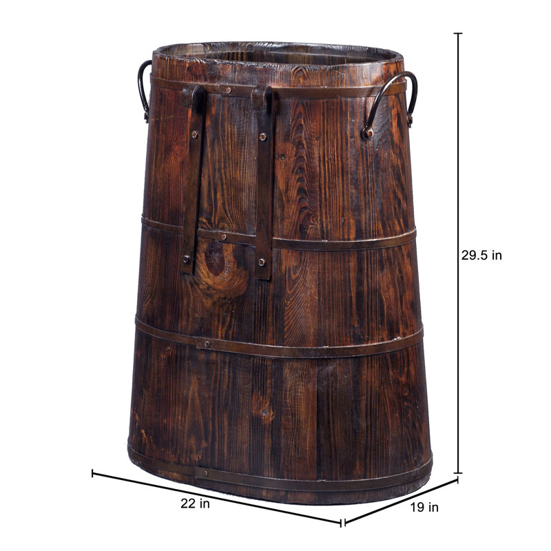Seau en bois massif selle