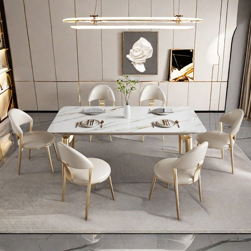 Luxury modern simple creative dining table sets, 29.5"H x 55.1"L x 31.5"W