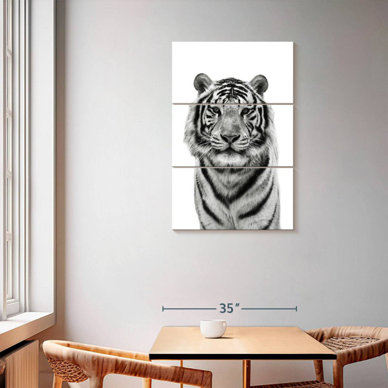 Tigre du Bengale monochrome Brampt, H 57 po x l 36 po