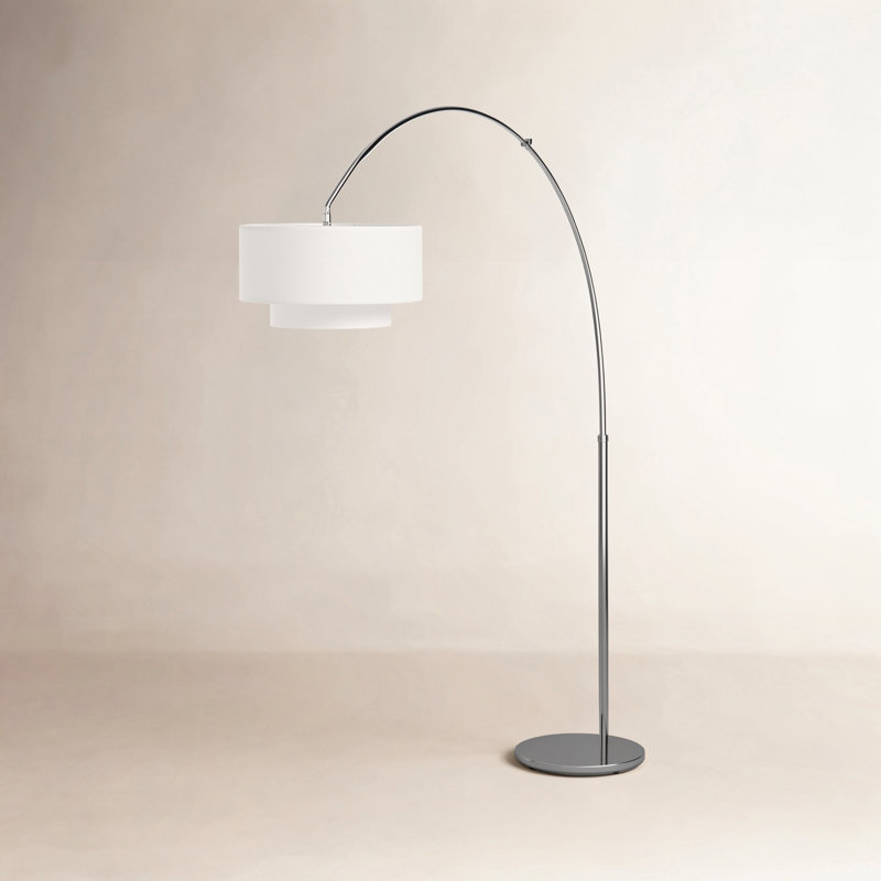 Lampe sur pied arquée 75 po Tanyel, Nickel poli